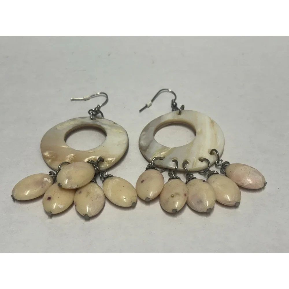 Earrings‎ Faux Shell Art Beads Dangle Beach Bohemian pierced boho